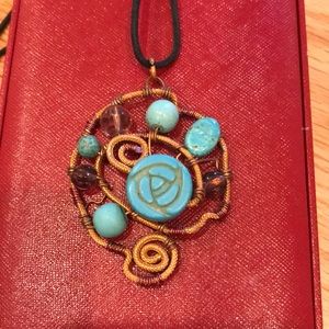 Turquoise and amethyst necklace